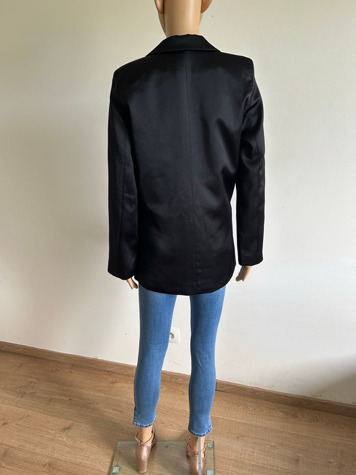 Blazer noir satiné neuf Naf Naf taille 36 (valeur 74€) taille grand - photo numéro 6
