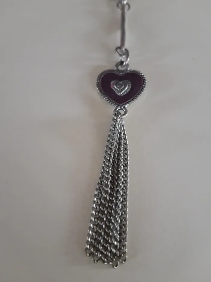 Sautoir coeur violet - photo numéro 2