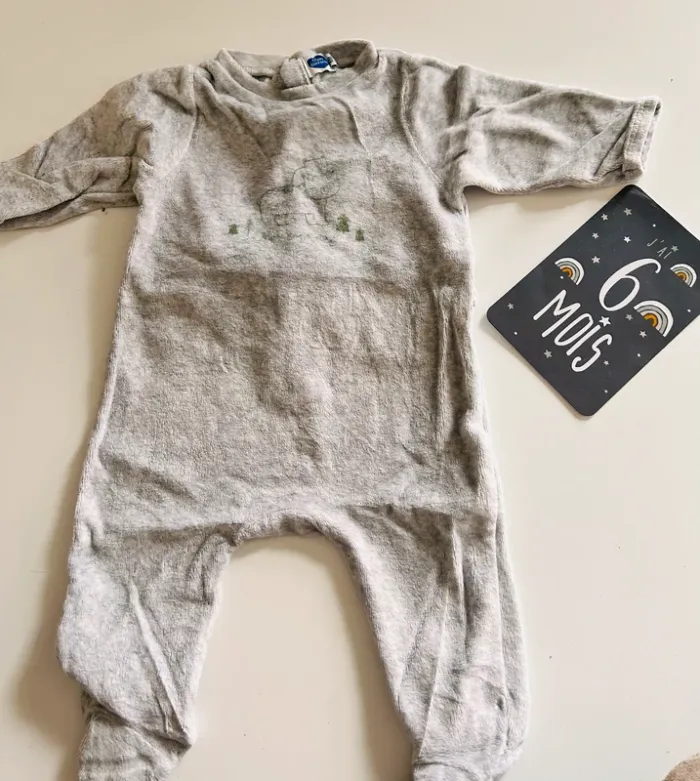 Pyjama, velours gris - photo numéro 2