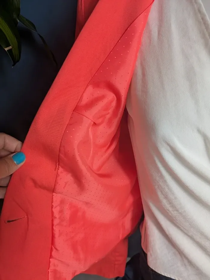 Veste blaser Camaïeu corail 46 - photo numéro 8