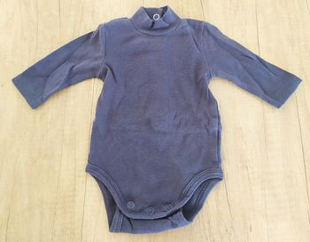 Body manches longues col montant gris garçon 1 mois Marèse