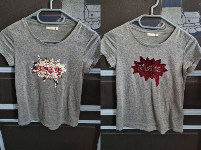 T-shirt sequins réversible (boudeuse ou rêveuse) 12ans