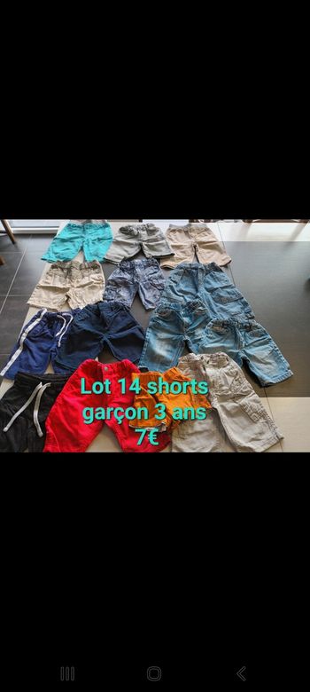 Lot 14 shorts garçon 3ans