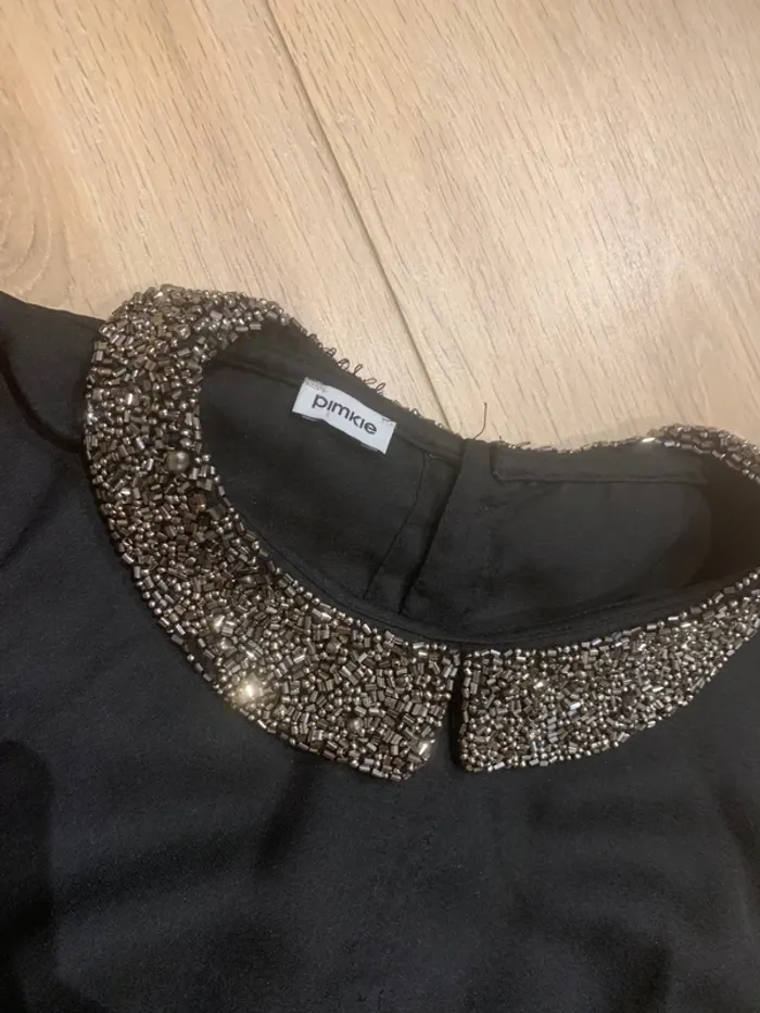Blouse débardeur noir col strass Pimkie taille S - photo numéro 2