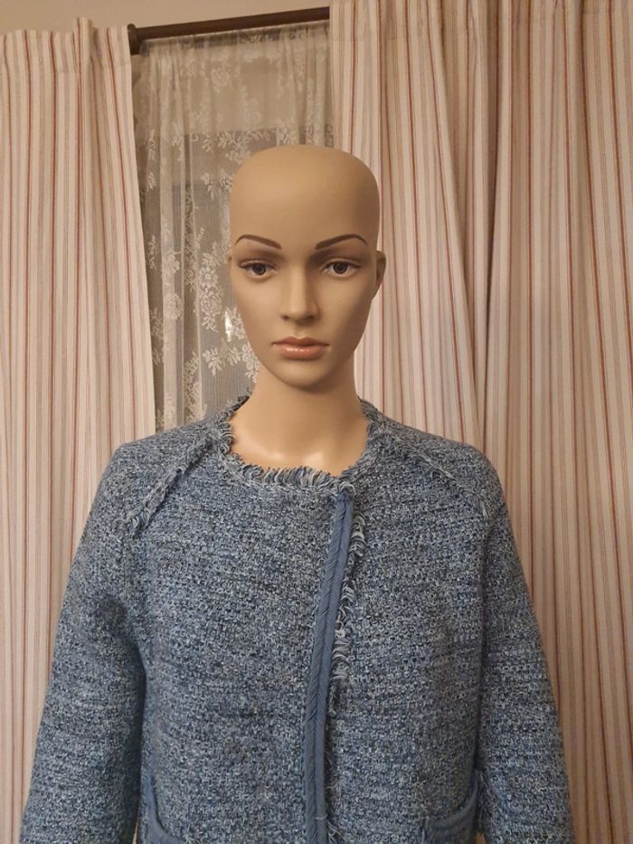 Gilet/veste Stefanel taille S bleu/blanc - photo numéro 13