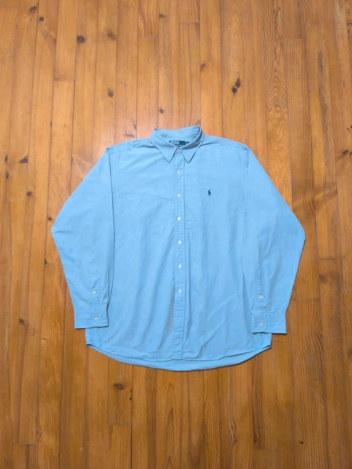 Chemise à carreaux - Ralph Lauren - Lowell Sport - Logo brodé marine - Bleu - Taille XL - photo numéro 3