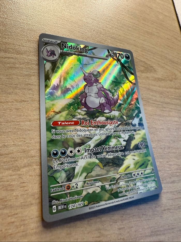 Carte Pokémon Nidoking 174/165 Illustrations Rare AR  Mew Fr Neuf Sorti Booster - photo numéro 7