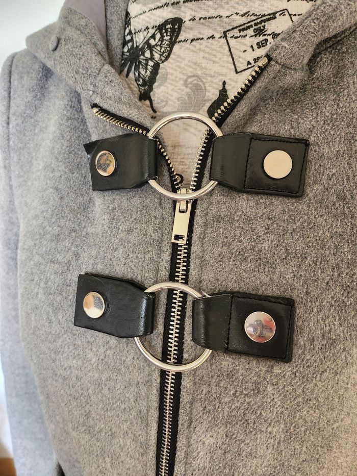 Duffle-Coat Caban Long Gris Jennyfer Taille S ou 36 - photo numéro 2