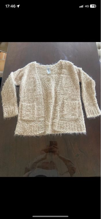 Gilet fille rose clair tout doux 10 ans 