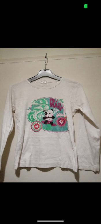 Tee shirt Jaar-ev-ani blanc imprimé. Taille 8 ans