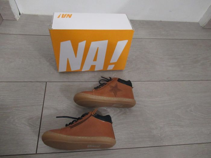Chaussures premiers pas bébé garçon cuir à lacets et zip marron – NA Taille 23 - photo numéro 4