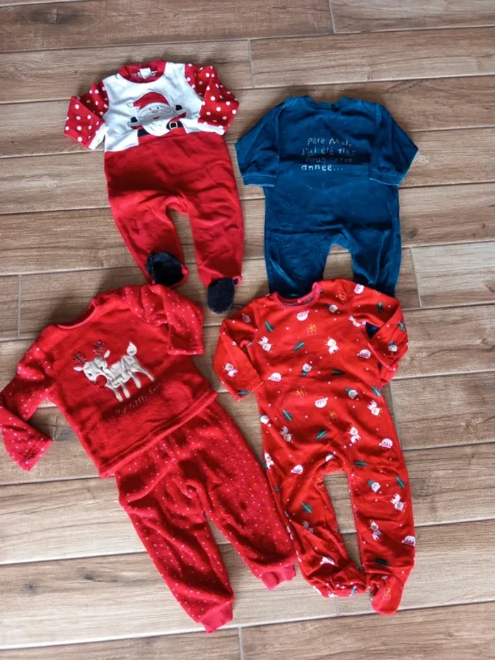 Lot 4 pyjamas theme Noël 18/24 mois - photo numéro 10