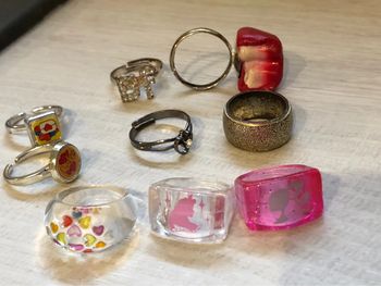 Lot de neuf bague enfant 45 et réglable