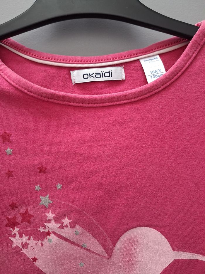 T-shirt rose fuchsia - 10 ans - photo numéro 2