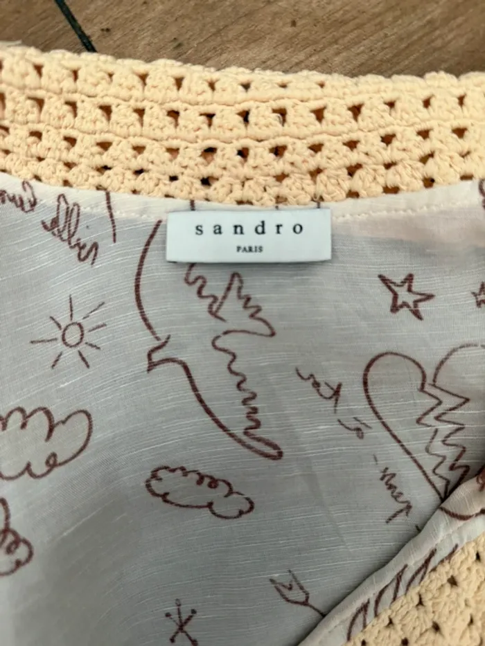Chemise oversize Sandro imprimée – Col crochet – Taille S/M – Très bon état - photo numéro 4