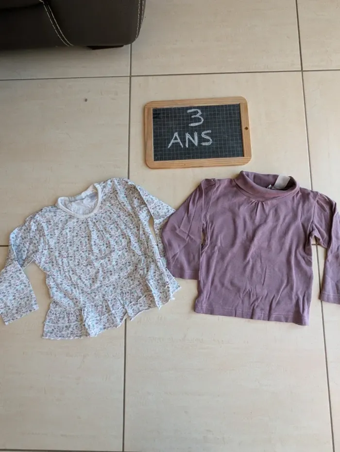 Lot de 2 tee-shirts à manches longues 3 ans
