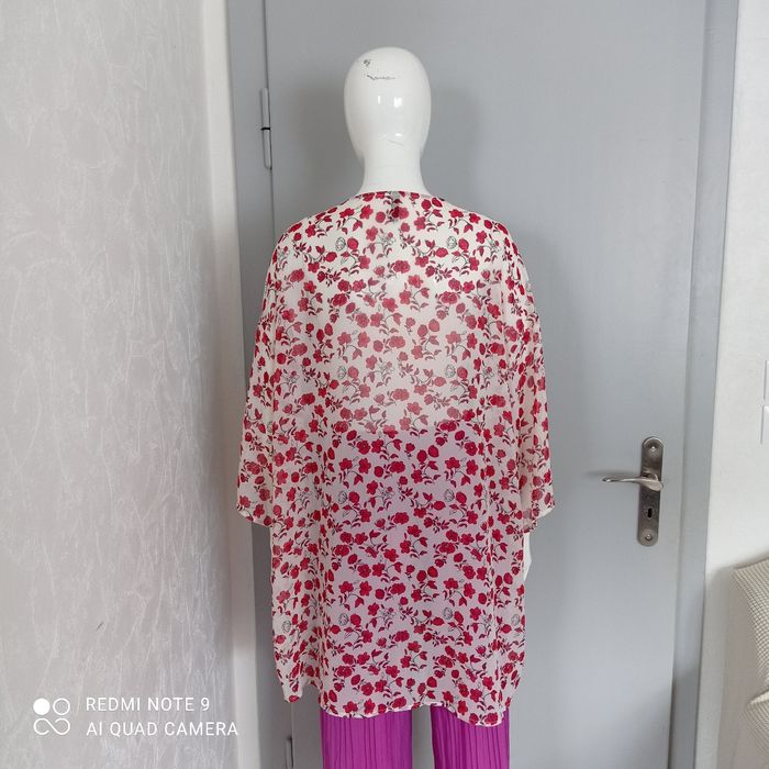 Kimono transparent à fleurs rouges t40 - photo numéro 5