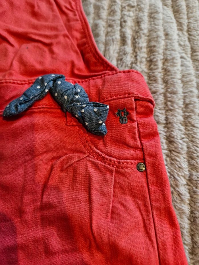 Ensemble gilet et salopette Obaïbi 6 mois rouge - photo numéro 4