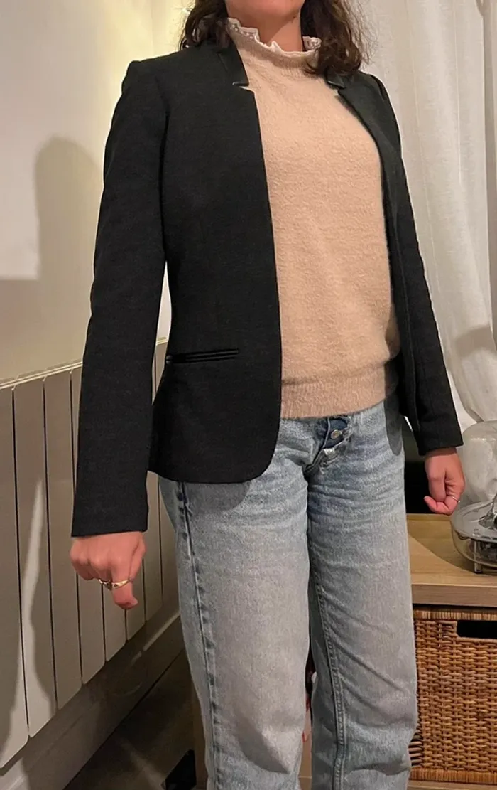 Blazer gris chiné - photo numéro 3