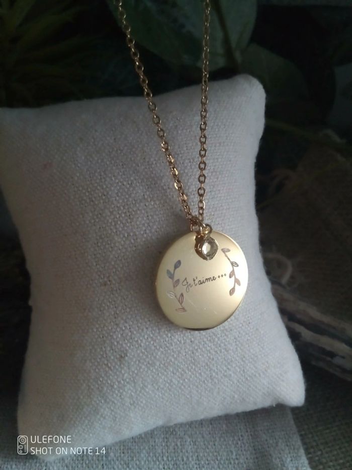 Collier je t'aime acier inoxydable