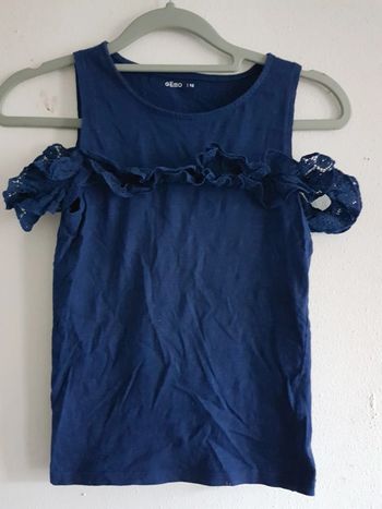 Débardeur bleu marine fantaisie Gemo 10 ans