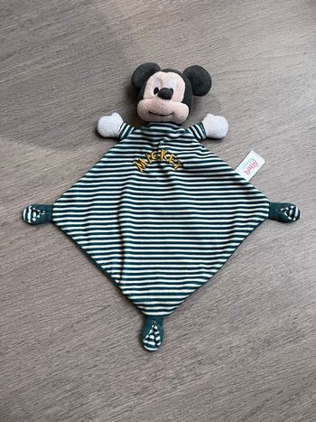 Doudou Mickey à rayures vert et blanc neuf sans étiquette
