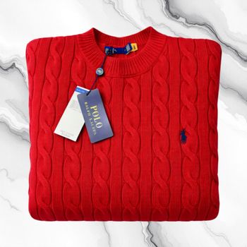 Pull Ralph Lauren col rond rouge taille s neuf avec étiquette 