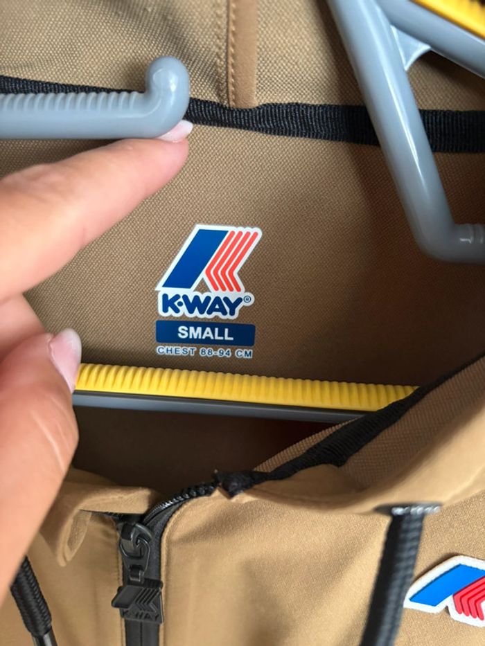 Veste K-Way - marron/beige - taille S/36 - en très bon état - porté 1 fois - photo numéro 4