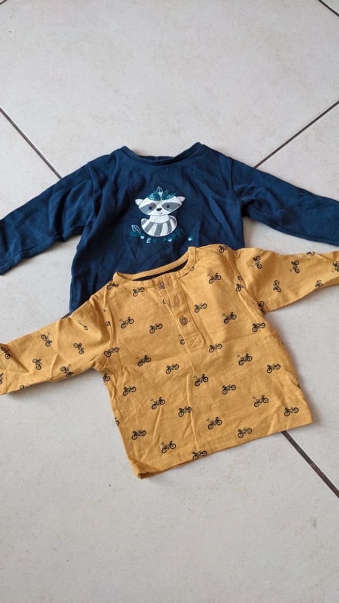 Lot de deux T-shirt manches long garçon 3 mois