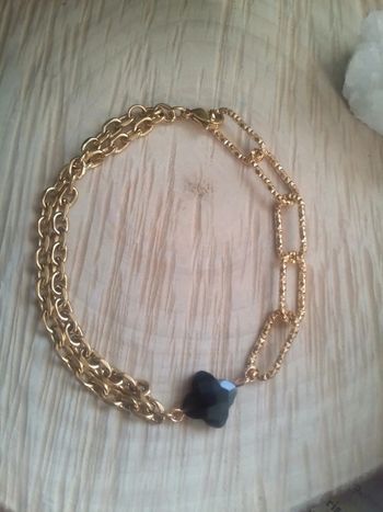 Bracelet double trèfle obsidienne 🖤.