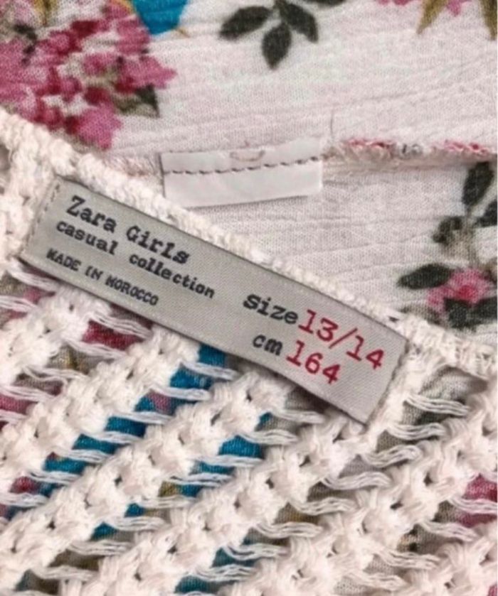 Robe longue fleurie avec empiècement dentelle Zara - photo numéro 9