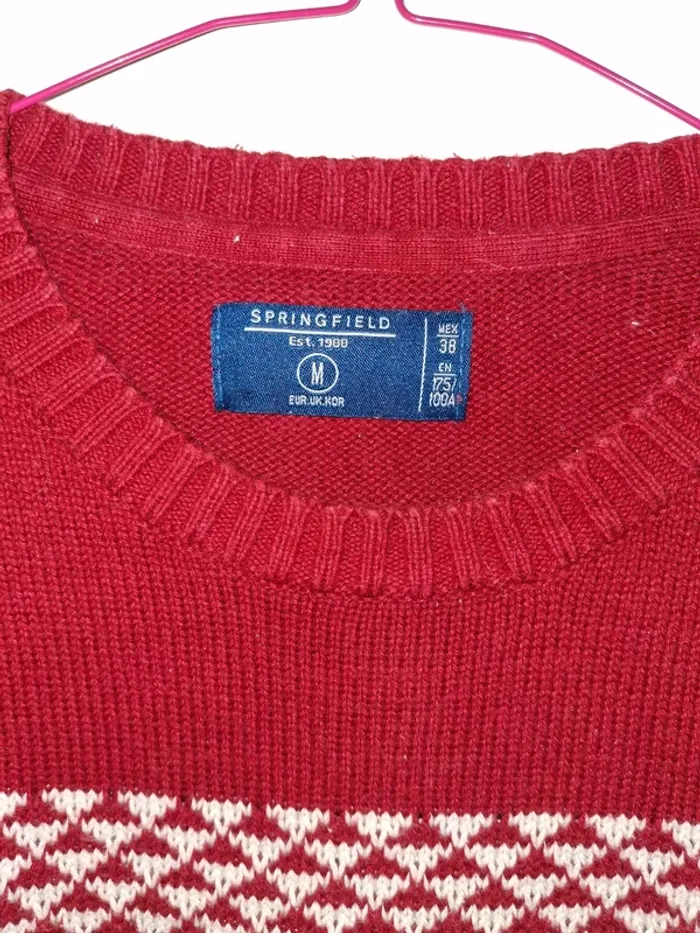 Pull homme springfield rouge taille M - photo numéro 2