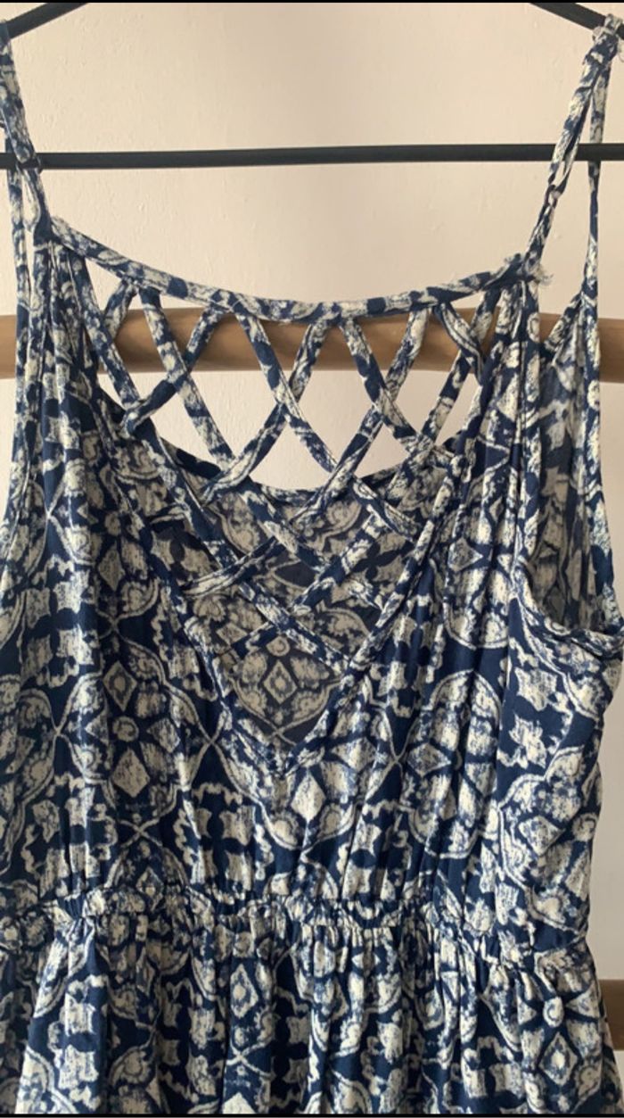 Robe bleu à motif avec des poches - photo numéro 3