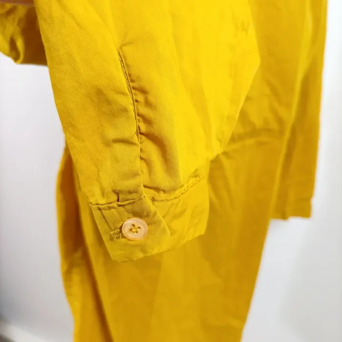 Robe chemise jaune moutarde Beauty Fashion col à strass ceinture T40 100 % polyester A1269 - photo numéro 12
