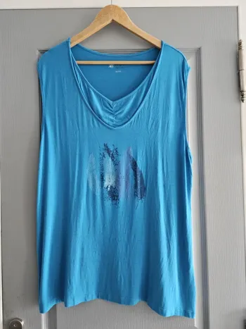 Tunique fluide débardeur femme grande taille - Taille 54/56 - Moran's - Turquoise