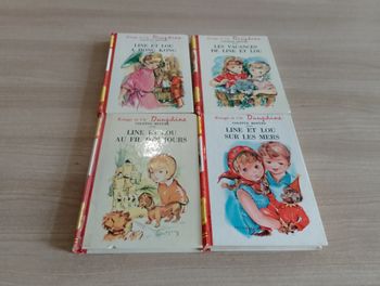 Lot de 4 livres, Line et Lou, rouge et or dauphine