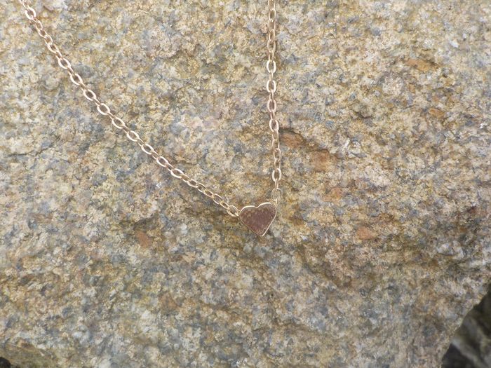 Collier fine chainette dorée avec coeur - photo numéro 2