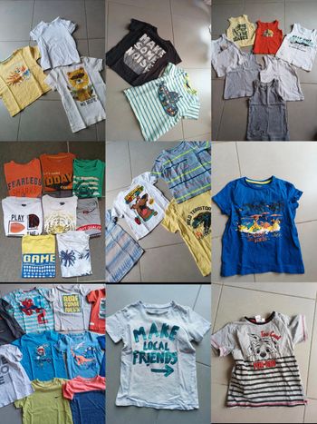  gros lot de t-shirts manches courtes pour enfant, taille 5/6 ans (110 cm