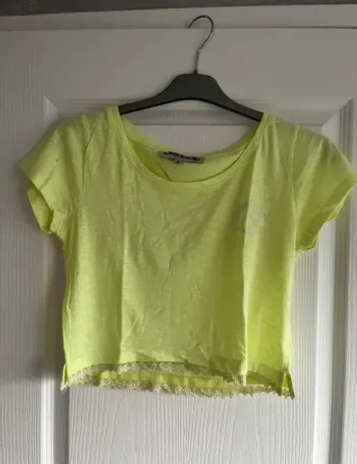 Crop top Creeks jaune fluo - photo numéro 4