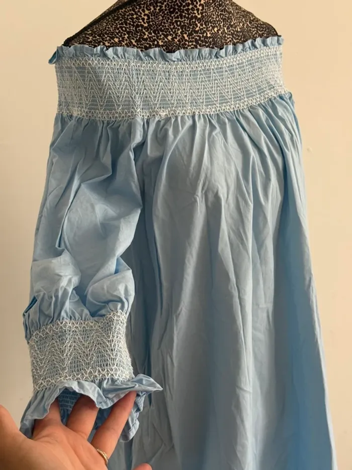 Robe courte style blouse Zara – Épaules dénudées – Taille L - photo numéro 2