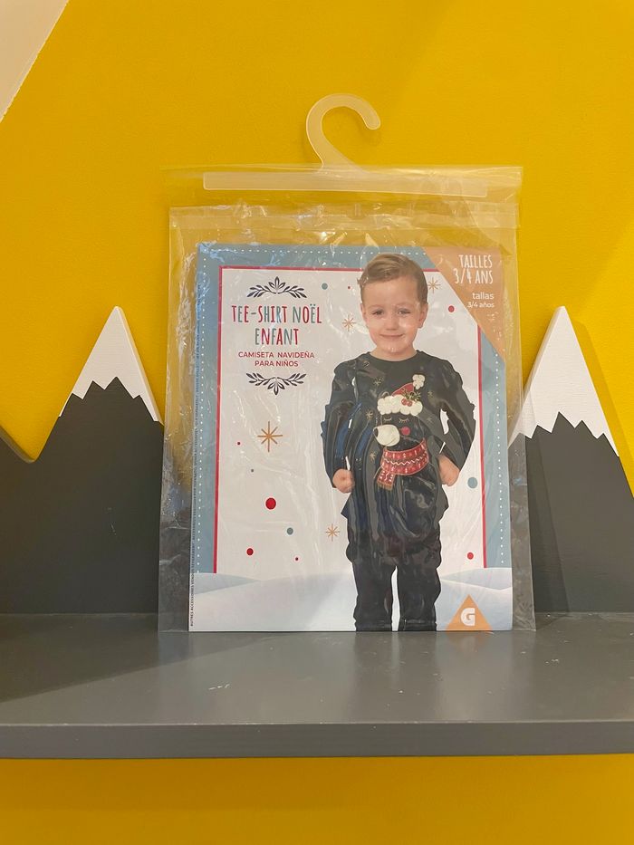 T-shirt de Noël manches longues ours neige Gifi 4 ans - photo numéro 5