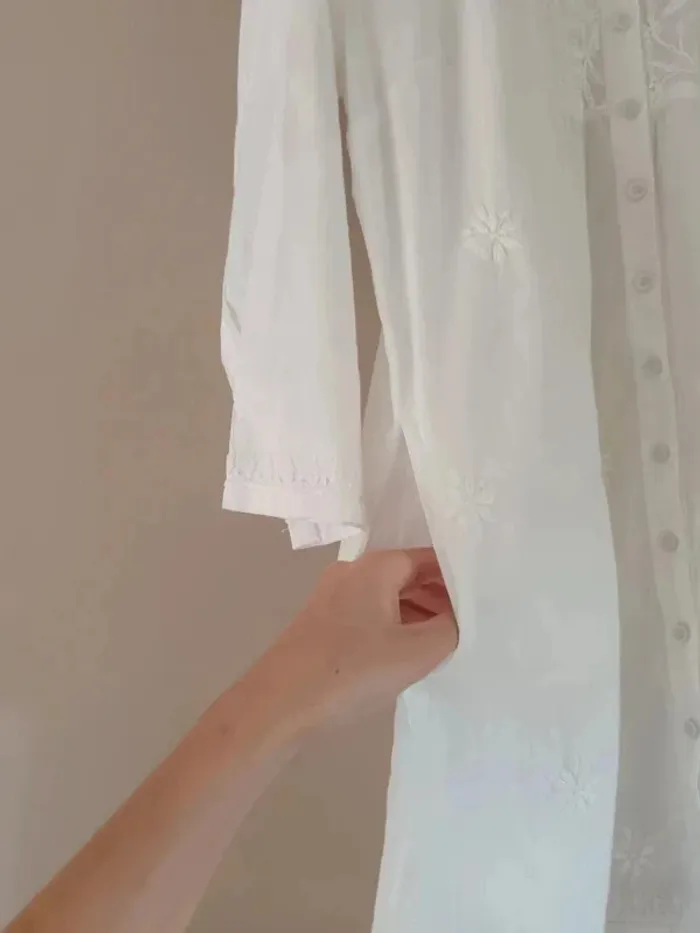 Robe tunique blanche brodée Made in India - photo numéro 8