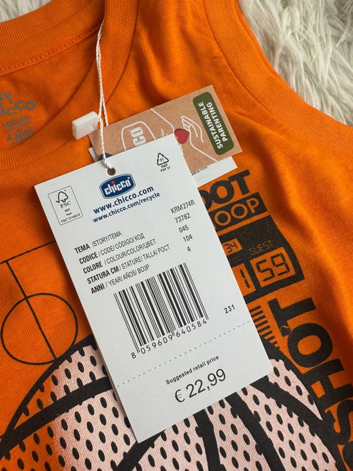 Ensemble short débardeur orange et gris Chicco taille 4 ans - photo numéro 5