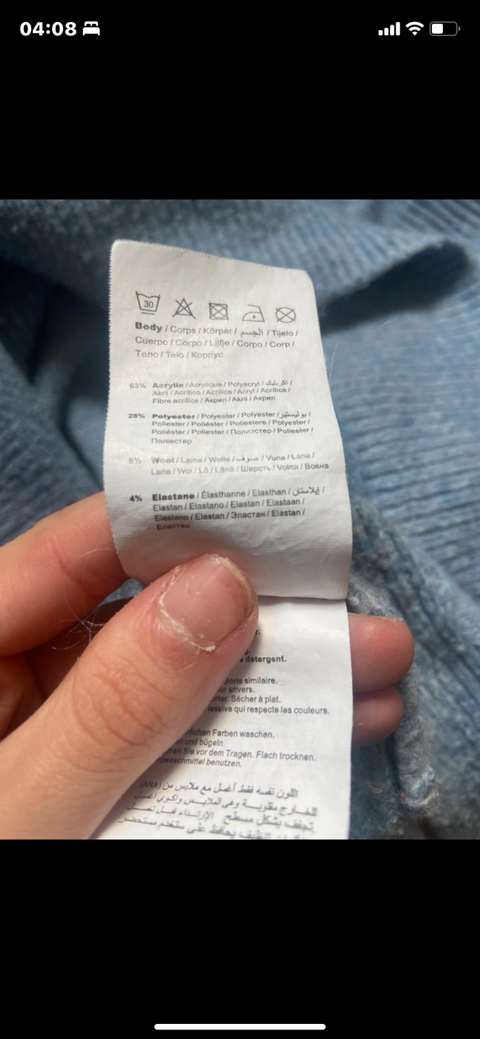 Pull bleu clair / pastel décolleté en V - photo numéro 5