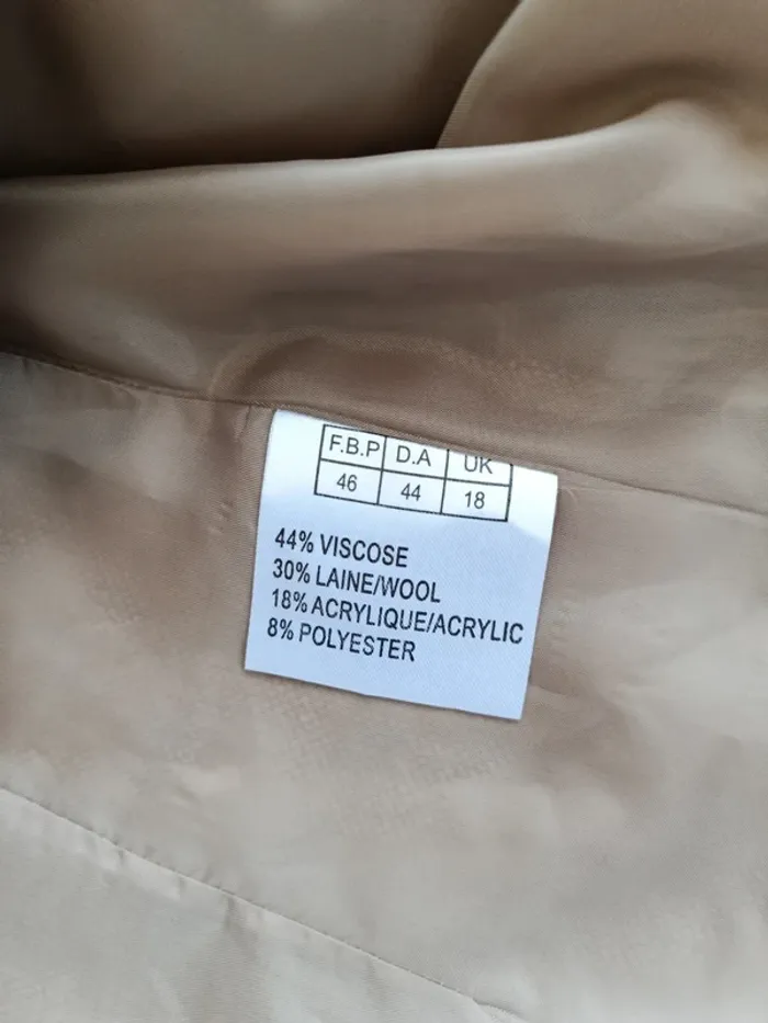 Veste blazer vintage avec laine beige Together taille 46 - photo numéro 9