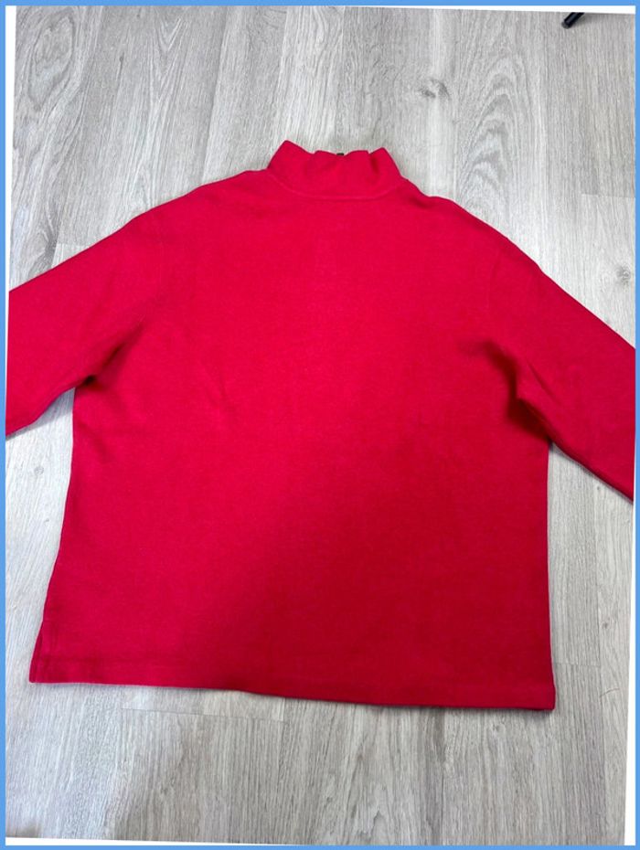 Pull camionneur Ralph Lauren Bordeaux col roulé quart zip Taille XXL - photo numéro 2