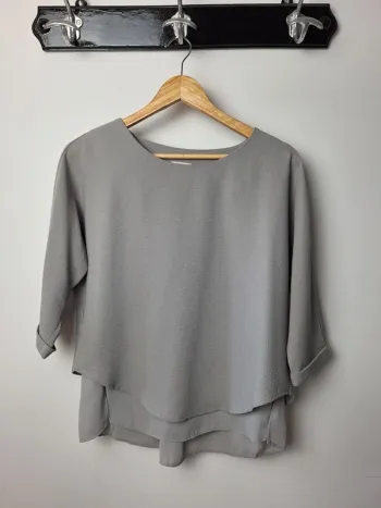 Blouse grise manches 3/4 femme 34/XS Vila