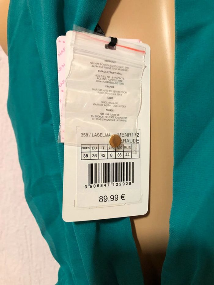 Longue robe turquoise Naf Naf - n e u v e - photo numéro 7