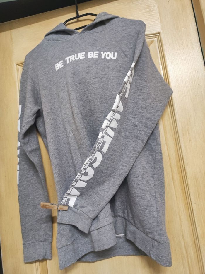 Sweat homme à capuche S , 16 ans gris - photo numéro 2