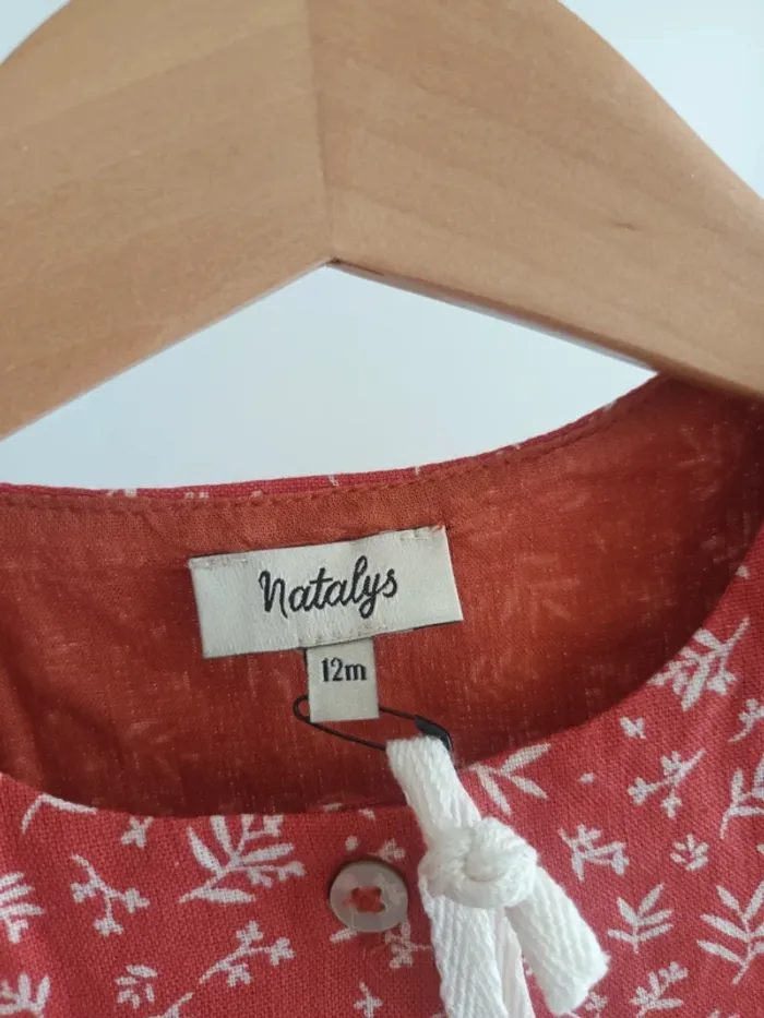 Robe Terracotta Natalys Paris 12 mois 74 cm neuve avec étiquette 🏷 - photo numéro 2